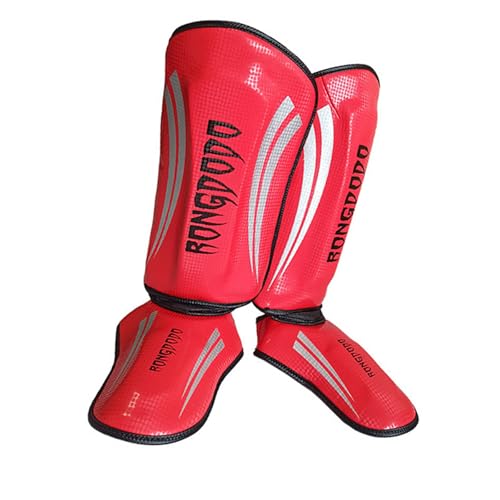 Espinilleras de artes marciales con almohadilla protectora de pies, protectores de piernas para adultos, protectores de pie deportivos para adultos