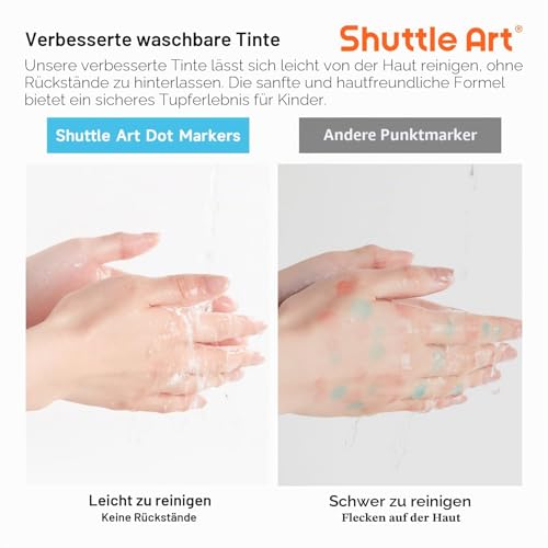 Shuttle Art 15 Glitzer Dot Markers, Kinderstifte auswaschbar, Bingo Marker, Stempelstifte für Kinder zum Malen & Bingo Painting Set, Bingo Dabber Pen mit ungiftiger Wasserbasis Tinte, Punkt Marker Set