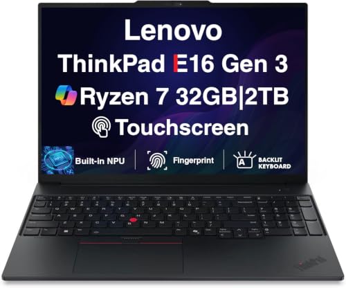 Lenovo ThinkPad E16 Gen 3 Laptop 16" FHD+ Touch, Ryzen 7 250, 32GB/2TB