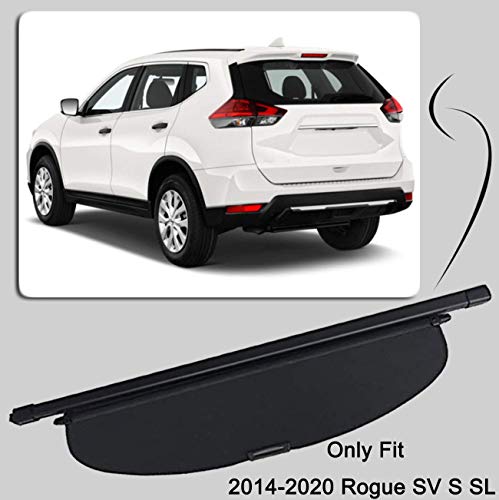 Kaungka Cargo Cover Compatible For 2014-2020 Nissan Rogue Sv Black Retractable Trunk Shielding Shade (Not Fit For Rogue Select And Rogue Sport) #TOP1