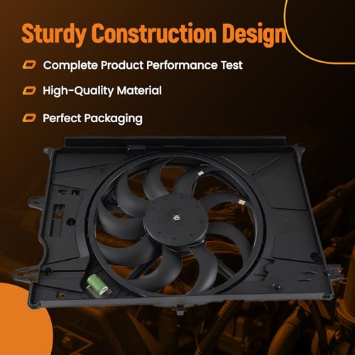 Image of maXpeedingrods Engine Cooling Fan Assembly for Fiat 500X l4 1.4L 2016-2018, 68248150AA, for Jeep Renegade 2015-2018, 68256125AA CH3115181 623530