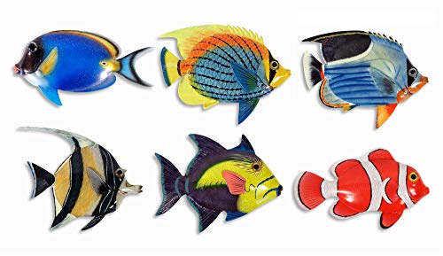 Handpainted L-B Tropical Fish Replica Wall Mount Decor Plaque 6