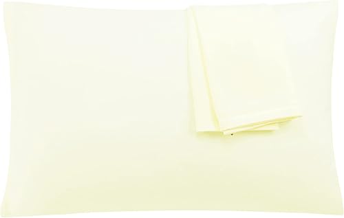 uxcell Paquete de 2 fundas de almohada de microfibra suave serie 1800 con cremallera de viaje (14 x 20 pulgadas), color crema