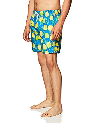 Kanu Surf Men's Monaco Swim Trunks (Regular & Extended Sizes), Lemons Royal, Large #TOP1