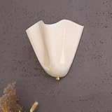 LIFENICEST Milk White Glass Wall Sconce Mid-Century Modern Shell Shaped 2 Lights Art Deco Wall Lamp Vintage Blown Glass Wall Mount Light Fixture for Living Room Bedroom Bedside Corridor