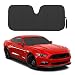 Motor Trend AS-312-BK Black Front Windshield Shade-Jumbo Accordion Folding Auto Sunshade for Car Truck SUV-Blocks UV Rays Sun Visor Protector-Keeps Your Vehicle Cool-66 x 27 Inch