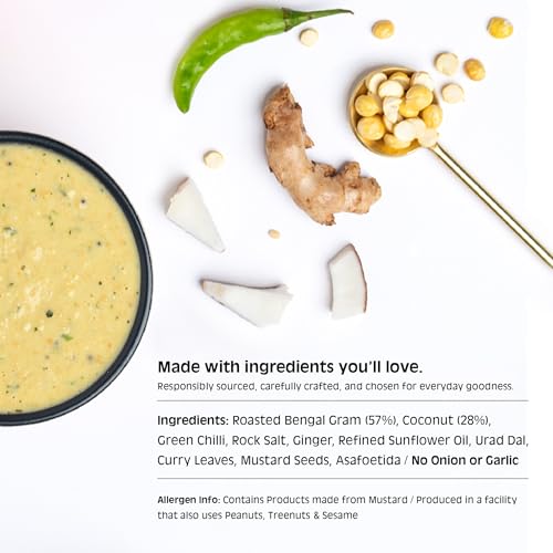 Image of Chutnefy Coconut Chutney Mix | 75g Freeze-Dried Instant Dry Mix | Add water to make 5-6 servings (300 g) each | 2 x 75 g | 0% Preservatives or Additives