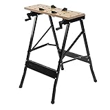 Cadre en acier super durable : le cadre en acier super durable et les mâchoires d'étau en bois offrent une surface robuste et stable. Vous pouvez utiliser cette table de travail pour pincer, peindre, couper et également comme établi et chevalet.