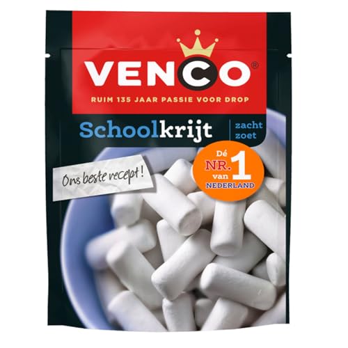 Venco Schoolkrijt 225g I Zoete Drop aus Holland I Weich-Süße Lakritz aus den Niederlanden I Holländische Anis Lakritz