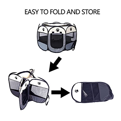 image for QICHEN Pet Playpen, Breathable Pet Cage Tent for Indoors and Outdoors,