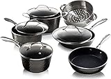 Granite Stone Diamond Hammered Collection – 15 Piece Premium Cookware & Bakeware Set with Nonstick...