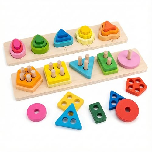 Wooden Dementia Fidget Toys for Elderly - 2-in-1 Games for Seniors with Dementia, Hand-Eye Coordination Training Toys for Dementia Patients, Cognitive Stimulation Dementia Products for Alzheimer's