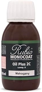 Rubio Monocoat Wood Stain & Finish Sample - Mahogany | Oil Plus Part A | Quick-Dry, Eco-Friendly Linseed Wood Oil for Indoor Use | Ideal for Sampling Oil Plus 2C & Touch Ups | 100 mL