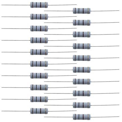 LUORNG 20PCS 3 Watt 100 Ohm Metal Oxide Film Resistor Quad Band Standard EIA Colours Suitable for Electronic and Electrical Experiment