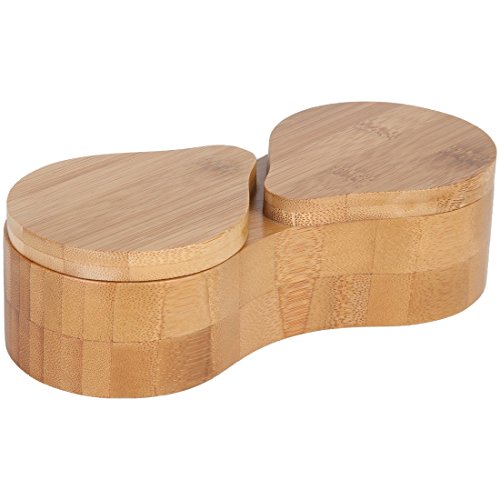 Lily's Home Double Round Bamboo Spice Container #TOP8