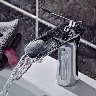 Robinet cascade blanc et or en laiton chromé pour lavabo chic