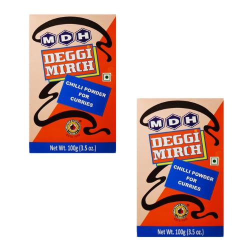 MDH Deggi Mirch en polvo (2 x 100 g) - Sabor intenso y color vibrante - Perfecto para platos indios picantes