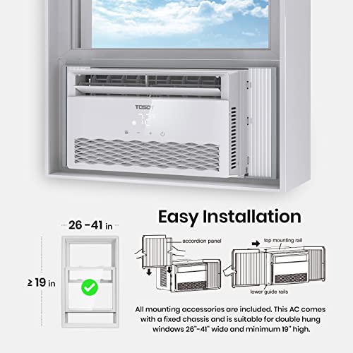 TOSOT-10000BTU-Window-Air-Conditioner-Modern-Design-and-Temperature-Sensing-Remote TOSOT 10000BTU Window Air Conditioner Modern Design and Temperature Sensing Remote