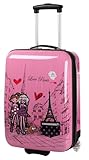 valise cadeau Valise Cabine Rose pour Fille Motif Paris Love.