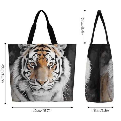 Tiger Shoulder Tote Bag, Casual Shopping Bags Handbag Large Shoulder Bag for Work Beach Travel And Grocery Bags2