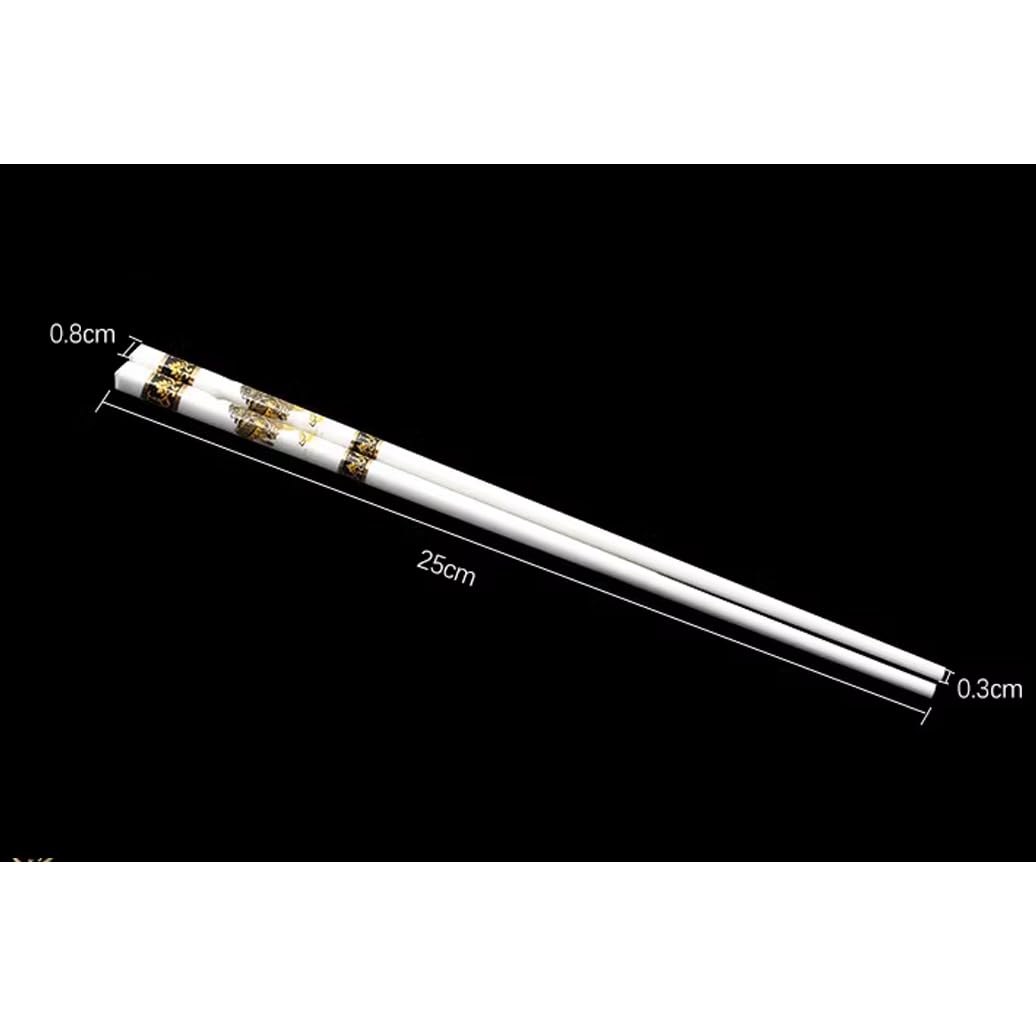 Coffret cadeau de baguettes en porcelaine chinoise, 10 paires de baguettes réutilisables lavables au lave-vaisselle, coffret cadeau, baguettes en céramique osseuse de haute qualité avec boîte dél