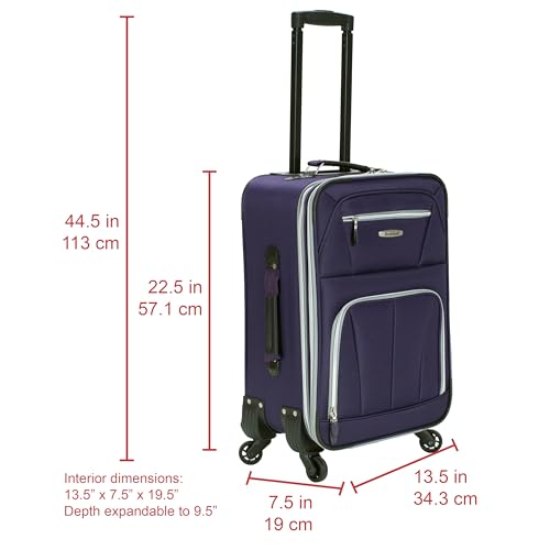 Image of Rockland Polyester Purple Carry-On (F2281-PURPLE)