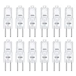 12 Pack GY6.35 Halogen Bulb 12V 50W Dimmable, Warm White 2700K, 650LM, Clear Capsule Light Bulb, Halogen GY6.35/G6.35 2-Bi-Pin Base, for Under Cabinet, Desk Lamp, Chandeliers, Landscape Lighting