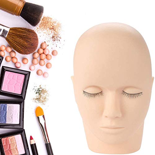 Tête de Pratique Maquillage Silicone, Modèle de Tête de Formation Professionnelle Pour Pratique Extension de Cil Greffé De Formation Kit D'extension De Cils Cover