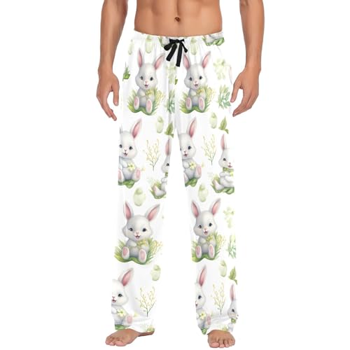 Men's Sleepwear Easter Bunny Rabbit Eggs Cotton Pajama Pants for Men S 213431142