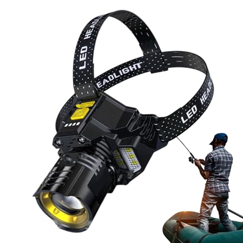 Linterna frontal recargable | Lámparas LED para camping, sensor de movimiento brillante, equipo impermeable para exteriores, para adultos, mochileros, pesca, correr, supervivencia