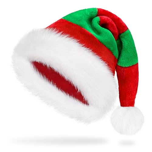 Weihnachtsmütze Erwachsene Rot&Grün Nikolausmütze Damen Herren...