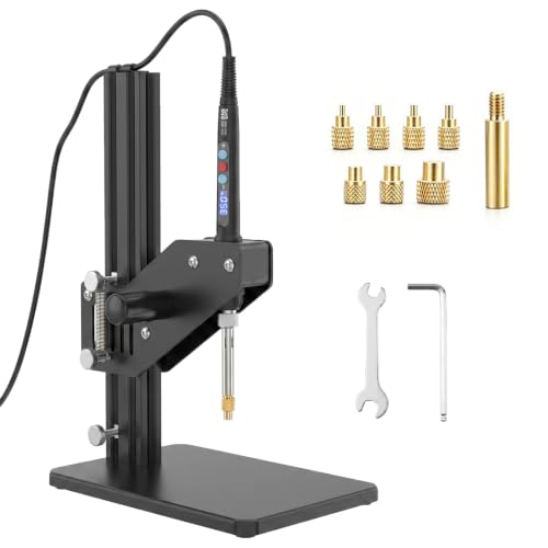 Image of Vertical Heat Set Insert Tools Kit 200mm Working Height for 3D Printing | Cxydm Pressing Machine with 60W Digital Soldering Iron & M2-M8 Brass Inserts Nuts for plastic