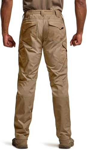 Image of CQR Men's Flex Ripstop Tactical Pants, Water Resistant Stretch Cargo Pants, Lightweight EDC Hiking Work Pants