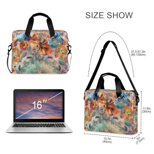 Maletín para portátil 15.6" marrón floral boho miniatura 5