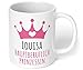 Produktbild Prinzessin Tasse DEIN NAME - hauptberuflich Prinzessin - Kaffeetasse, Kaffeebecher, das ideale personalisierte Geschenk für Freundin, Tochter (Weiß)