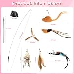 Interactive Bird Simulation Cat Toy Set, Cat Wand Toys, Self-Holding Suction Cups Base, Includes 6 Detachable Replacement Feather Toys - Image 6