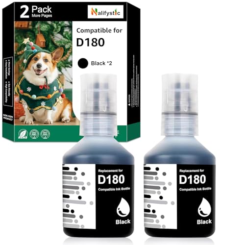 Nalifystic Compatible D180 Ink Refill Bottles Replacements for Brother...