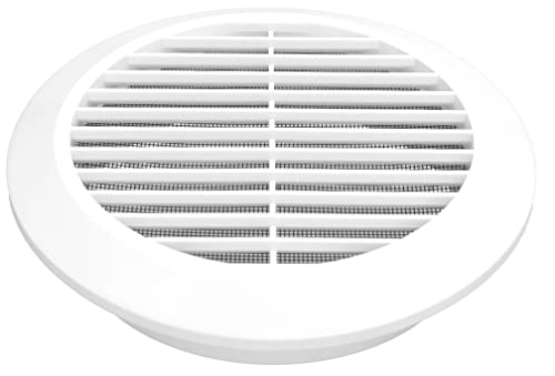 Kombi 2 Lüftungsgitter Aus Kunststoff – Rund, 120 Mm, Mit Insektennetz, Für 96/100 Mm Bohrloch