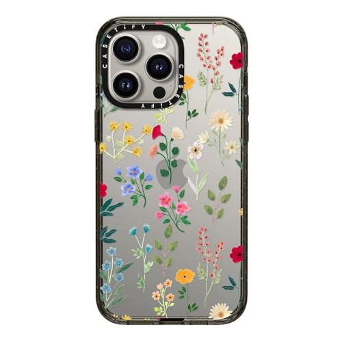Coque iPhone 15 Pro Max CASETiFY Impact antichoc 2,5m imprimé floral noir