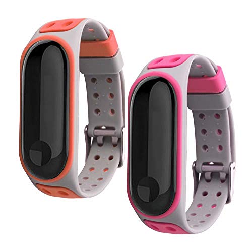 T-BLUER Compatible with Xiaomi Mi Band 5/Mi Band 6 Band,Silicone Colorful Replacement Strap Wristband for Xiaomi Miband 5/6 with Clasps Fitness Band Suitable to, No Tracker Included
