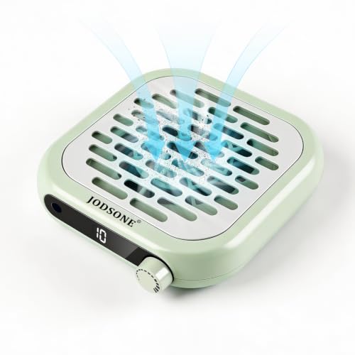 Image of JODSONE 6000RPM Mini Nail Dust Collector PocketSized Powerful Suction Portable Nail Salon with 30 Filters Green