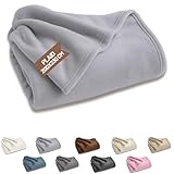 SONIT - Plaid Matrimoniale in Pile - Coperta in Pile Autunnale e Invernale - Coperta Matrimoniale 200x230 cm - Plaid Divano e Letto Grigio Chiaro