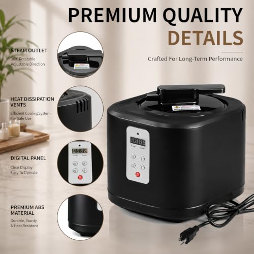 PEEKO Larger 4L Portable Sauna Steamer for Home Sauna Tent, 4L 1500W Upgrated Steam Generator for Sauna, 16 Levels, 99 MIN Timer, for Home Spa Sauna Accessories - Image 3
