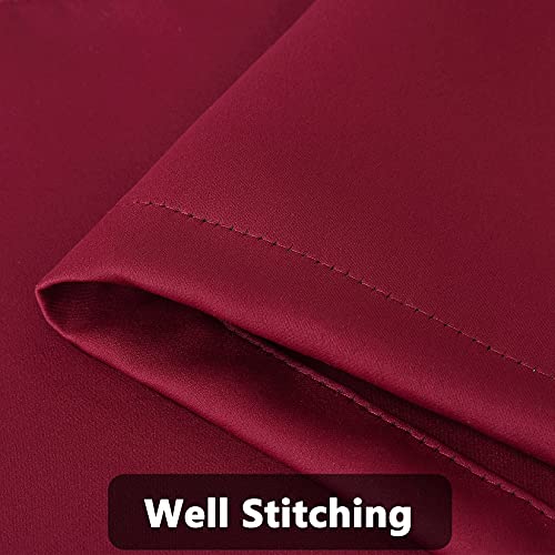 Nanan Half Window Kitchen Curtains Valances, Bedroom Blackout Window Treatment Tiers Short Curtains Energy Saving Drapes For Bedroom,Burgundy 26 X 45 Inches Set Of 2 #TOP6