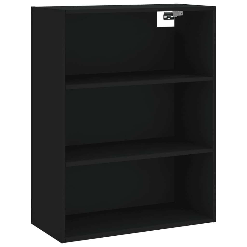 Möbel Wohnaccessoire Highboard Schwarz 69,5x34x180cm Engineered Wood-Furniture
