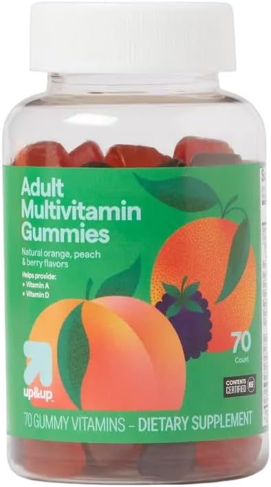 Gomas Multivitamínicas Adultas Sabor Laranja, Pêssego e Frutas Vermelhas, 70 Unidades