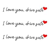 3pcs I Love You Driving Safe Mirror Sticker, Vinyl Car Decals Rear View Mirror Sticker Cute Car...