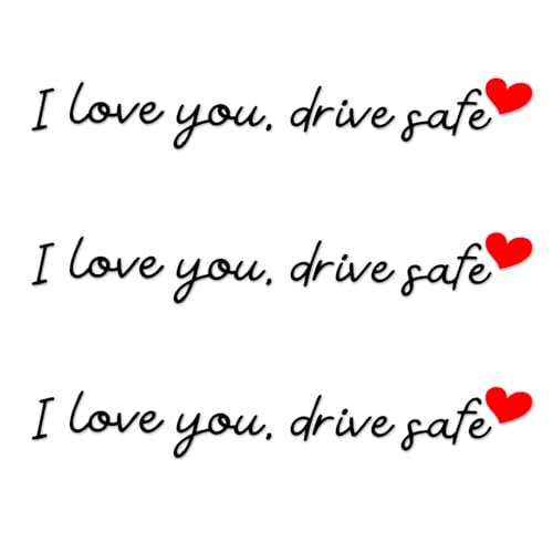 3pcs I Love You Driving Safe Mirror Sticker, Vinyl Car Decals Rear View Mirror Sticker Cute Car...