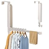 Over The Door Drying Rack, 2 Pack Foldable Over The Door Hooks Hanger for Laundry Clothes Heavy Duty Door Organizer Rack Coat Towels Hanging Storage for Bedroom Bathroom Kitchen