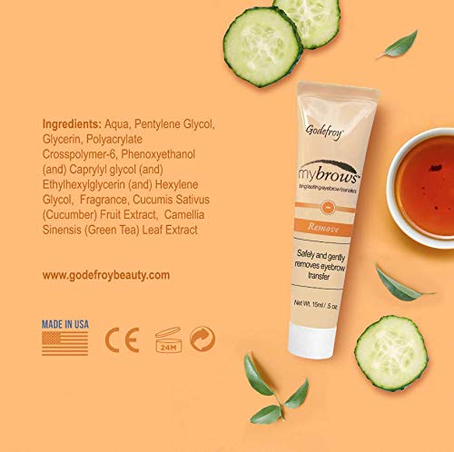 Godefroy Mybrows Temporary Tattoo Adhesive Removal Solution For Temporary Tattoos, Eyebrow Transfers, & Brow Stamps, .5 Oz #TOP1